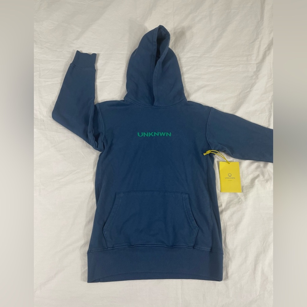 NWT UNKNWN Sport Boys Navy Blue Hoodie Size L
